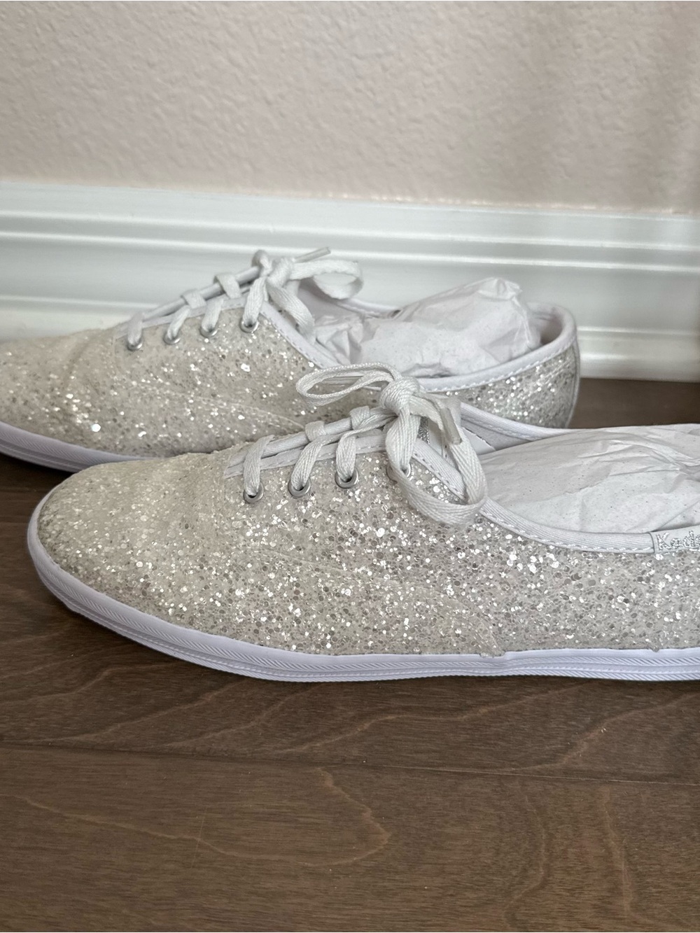 Keds Champion Glitter Celebrations Lace Up - White Glitter - Size 8.5 - Picture 3 of 8